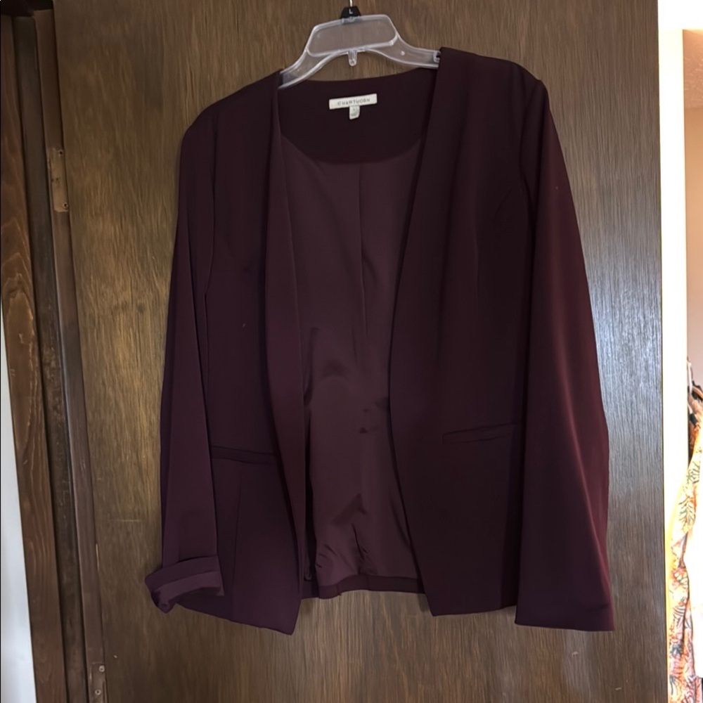 41 Hawthorn Brown Blazer Knit Open-Front